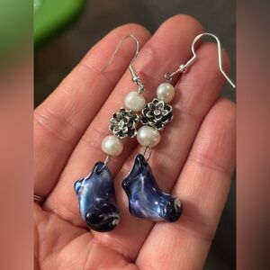 Love Anarchy Artisan Shell & Pearl Earrings • Handcrafted Ocean Relics 925 Hooks